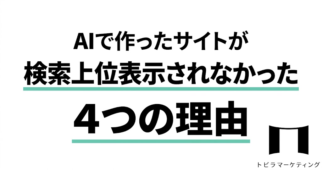 AIで作ったサイトが検索上位表示されなかった4つの理由